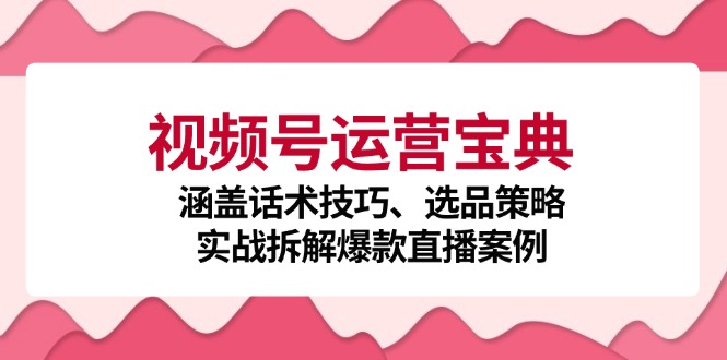 （12808期）视频号运营宝典：涵盖话术技巧、选品策略、实战拆解爆款直播案例-AI学习资源网