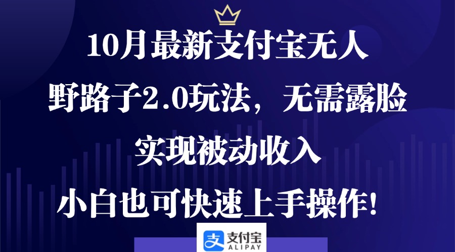 （12824期）10月最新支付宝无人野路子2.0玩法，无需露脸，实现被动收入，小白也可…-AI学习资源网