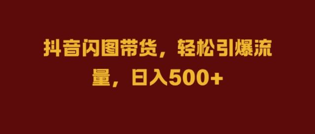 抖音闪图带货，轻松引爆流量，日入几张【揭秘】-AI学习资源网