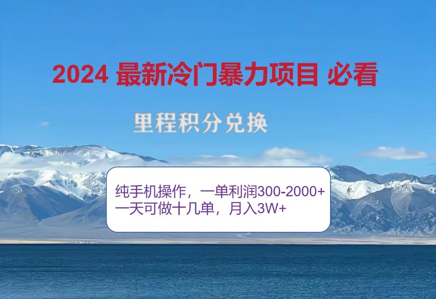 2024惊爆冷门暴利，里程积分最新玩法，高爆发期，一单300+—2000+-AI学习资源网