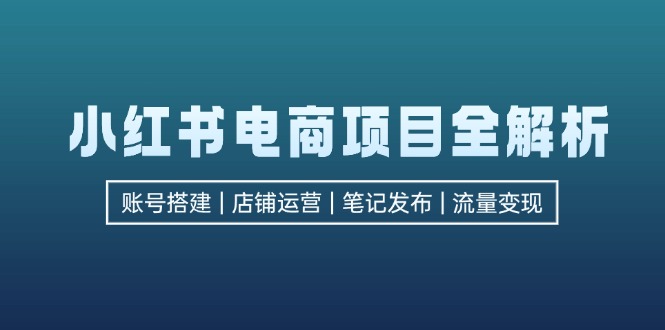 （12915期）小红书电商项目全解析，包括账号搭建、店铺运营、笔记发布  实现流量变现-AI学习资源网