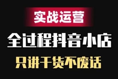 抖音小店精细化实战运营，只讲干货不废话-AI学习资源网