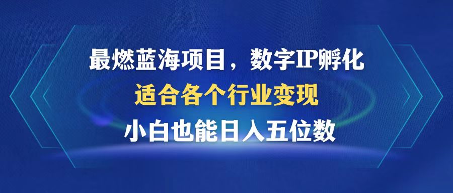 （12941期）最燃蓝海项目  数字IP孵化  适合各个行业变现  小白也能日入5位数-AI学习资源网