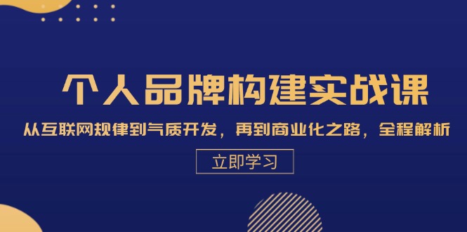 个人品牌构建实战课：从互联网规律到气质开发，再到商业化之路，全程解析-AI学习资源网