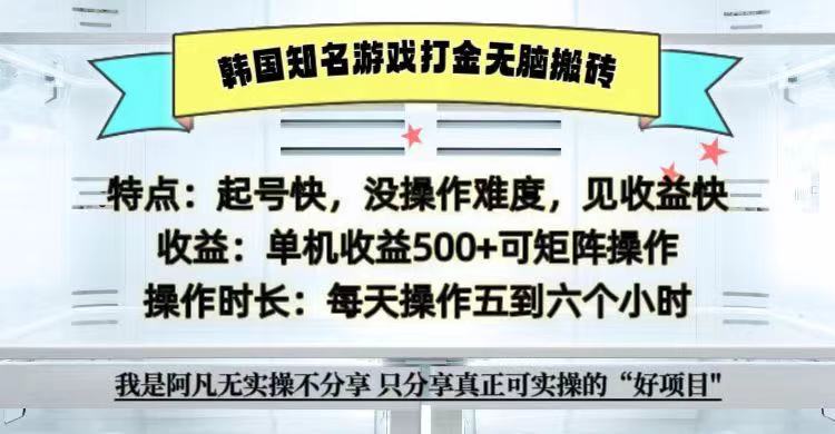 全网首发海外知名游戏打金无脑搬砖单机收益500+  即做！即赚！当天见收益！-AI学习资源网