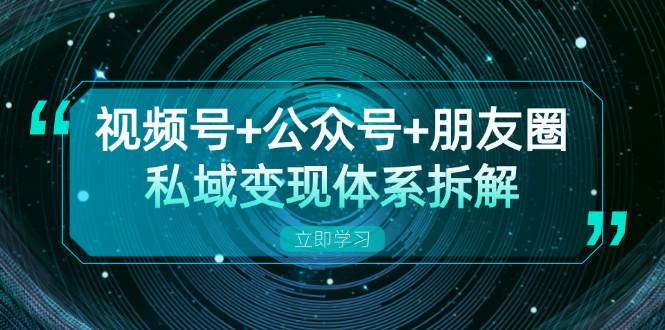 （13174期）视频号+公众号+朋友圈私域变现体系拆解，全体平台流量枯竭下的应对策略-AI学习资源网