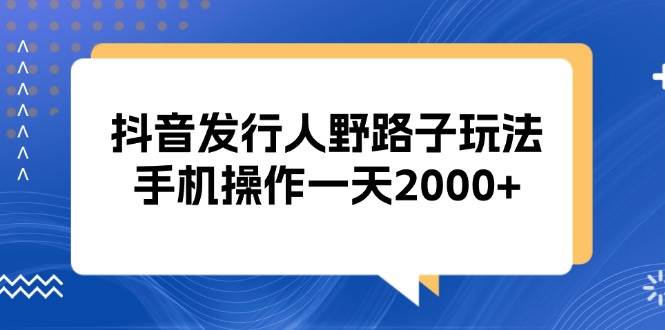 （13220期）抖音发行人野路子玩法，手机操作一天2000+-AI学习资源网