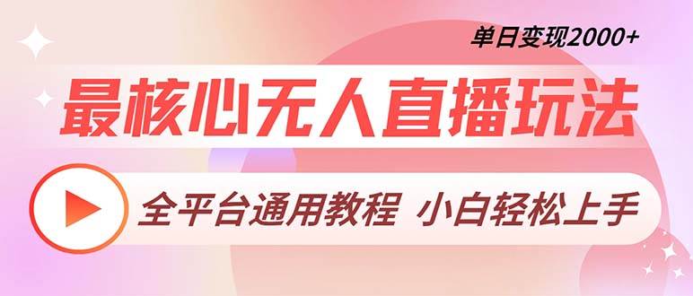 （13221期）最核心无人直播玩法，全平台通用教程，单日变现2000+-AI学习资源网