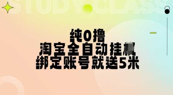 纯0撸，淘宝全自动挂JI，授权登录就得5米，多号多赚【揭秘】-AI学习资源网