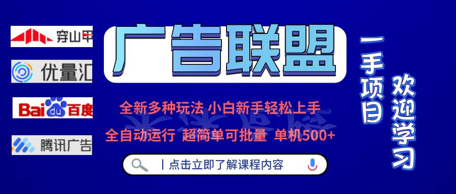 （13258期）广告联盟 全新多种玩法 单机500+  全自动运行  可批量运行-AI学习资源网