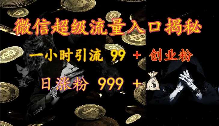 微信超级流量入口揭秘：一小时引流 99 + 创业粉，日涨粉 999 +-AI学习资源网