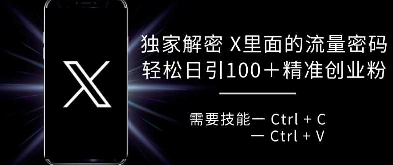 独家解密 X 里面的流量密码，复制粘贴轻松日引100+-AI学习资源网