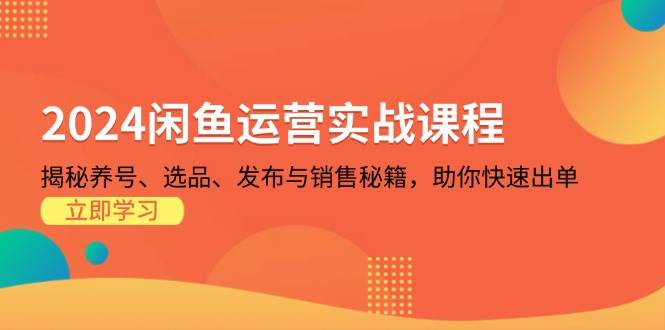 （13290期）2024闲鱼运营实战课程：揭秘养号、选品、发布与销售秘籍，助你快速出单-AI学习资源网