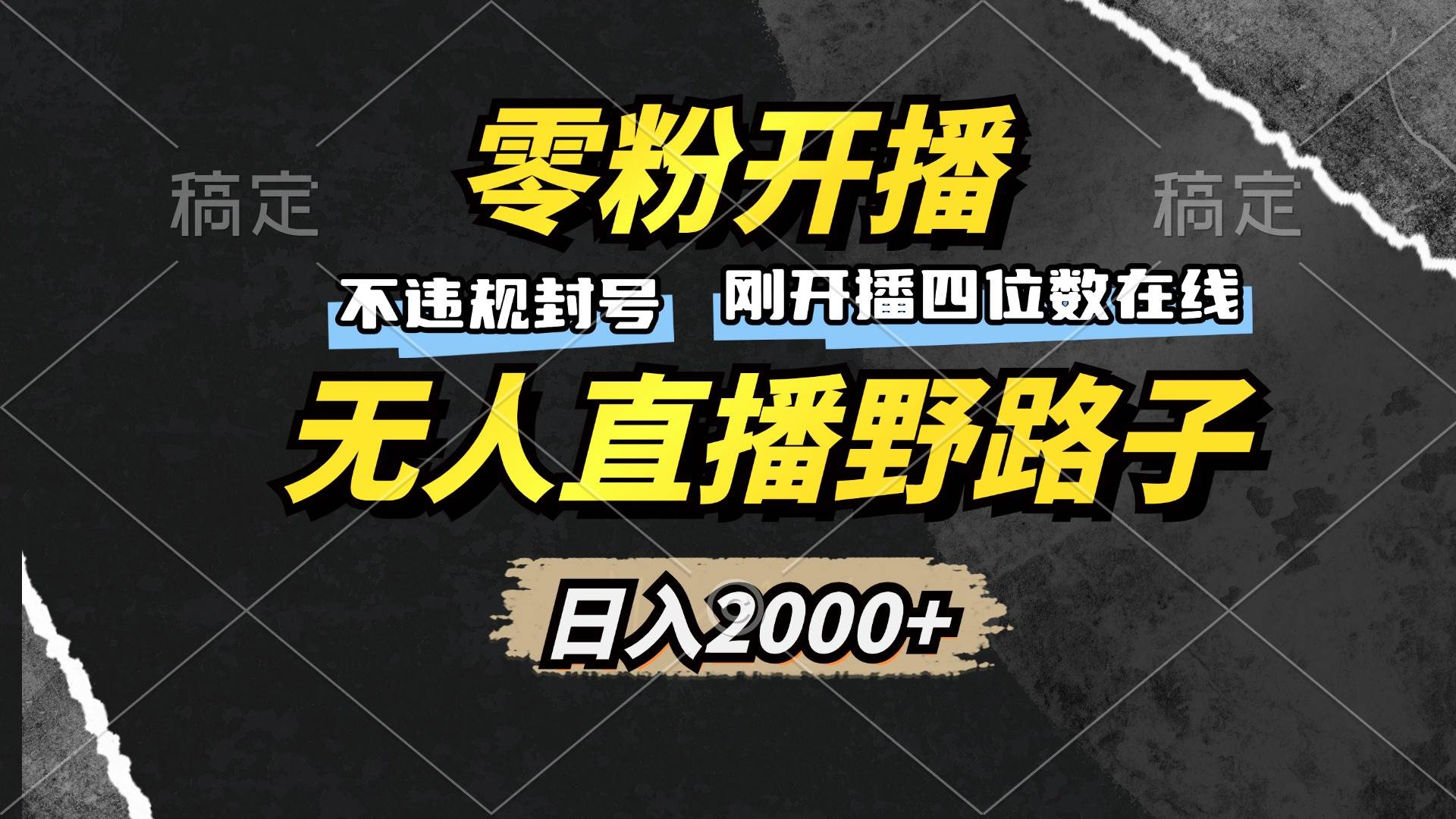 （13292期）零粉开播，无人直播野路子，日入2000+，不违规封号，躺赚收益！-AI学习资源网