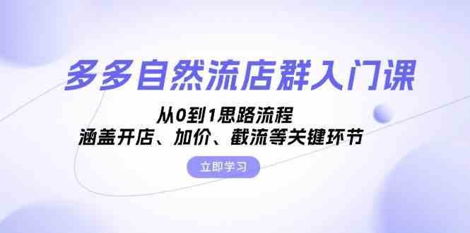 多多自然流店群入门课，从0到1思路流程，涵盖开店、加价、截流等关键环节-AI学习资源网