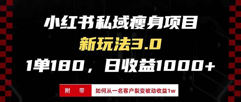 （13348期）小红书瘦身项目3.0模式，新手小白日赚收益1000+（附从一名客户裂变收益…-AI学习资源网