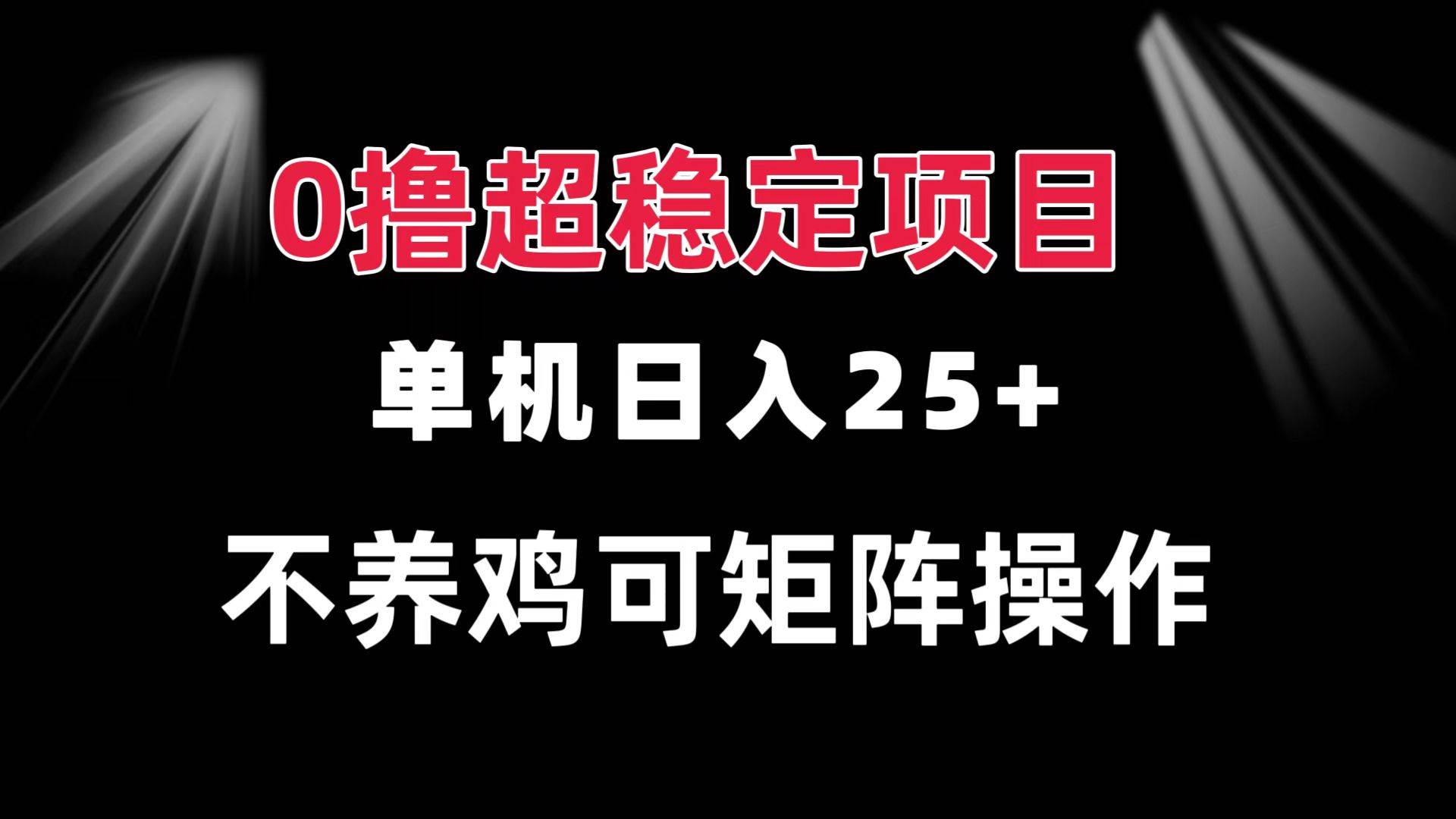 （13355期）0撸项目 单机日入25+ 可批量操作 无需养鸡 长期稳定 做了就有-AI学习资源网