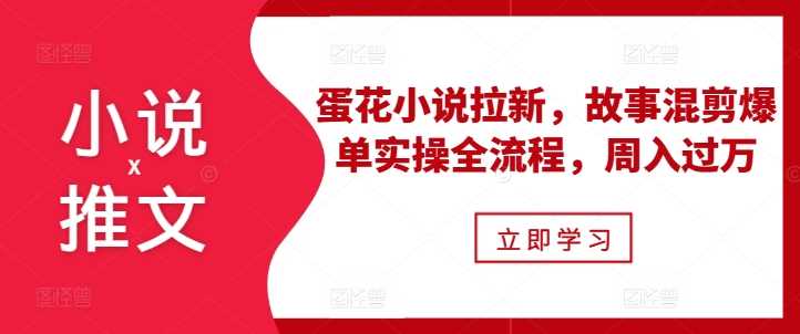 小说推文之蛋花小说拉新，故事混剪爆单实操全流程，周入过万-AI学习资源网