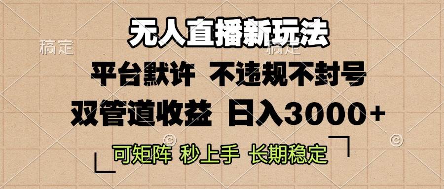 （13374期）0粉开播，无人直播新玩法，轻松日入3000+，不违规不封号，可矩阵，长期…-AI学习资源网