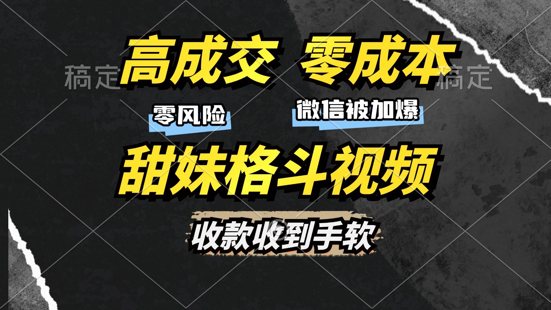 （13384期）高成交零成本，售卖甜妹格斗视频，谁发谁火，加爆微信，收款收到手软-AI学习资源网