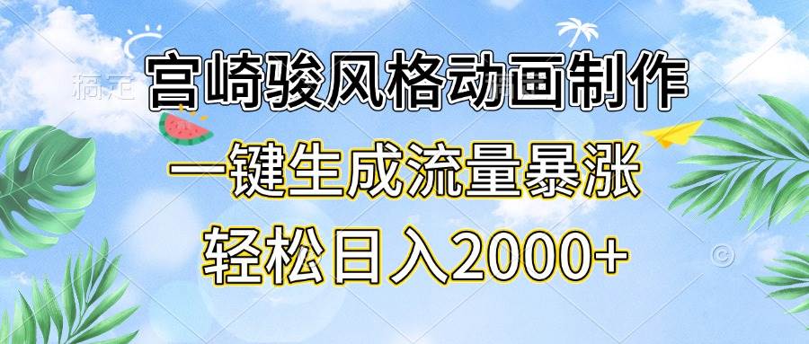 （13386期）宫崎骏风格动画制作，一键生成流量暴涨，轻松日入2000+-AI学习资源网