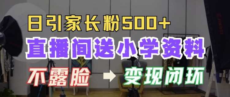 直播间送小学资料，每天引流家长粉500+，变现闭环模式【揭秘】-AI学习资源网