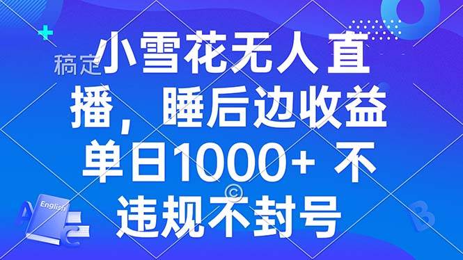 （13491期）小雪花无人直播 睡后收益单日1000+ 零粉丝新号开播 不违规 看完就会-AI学习资源网