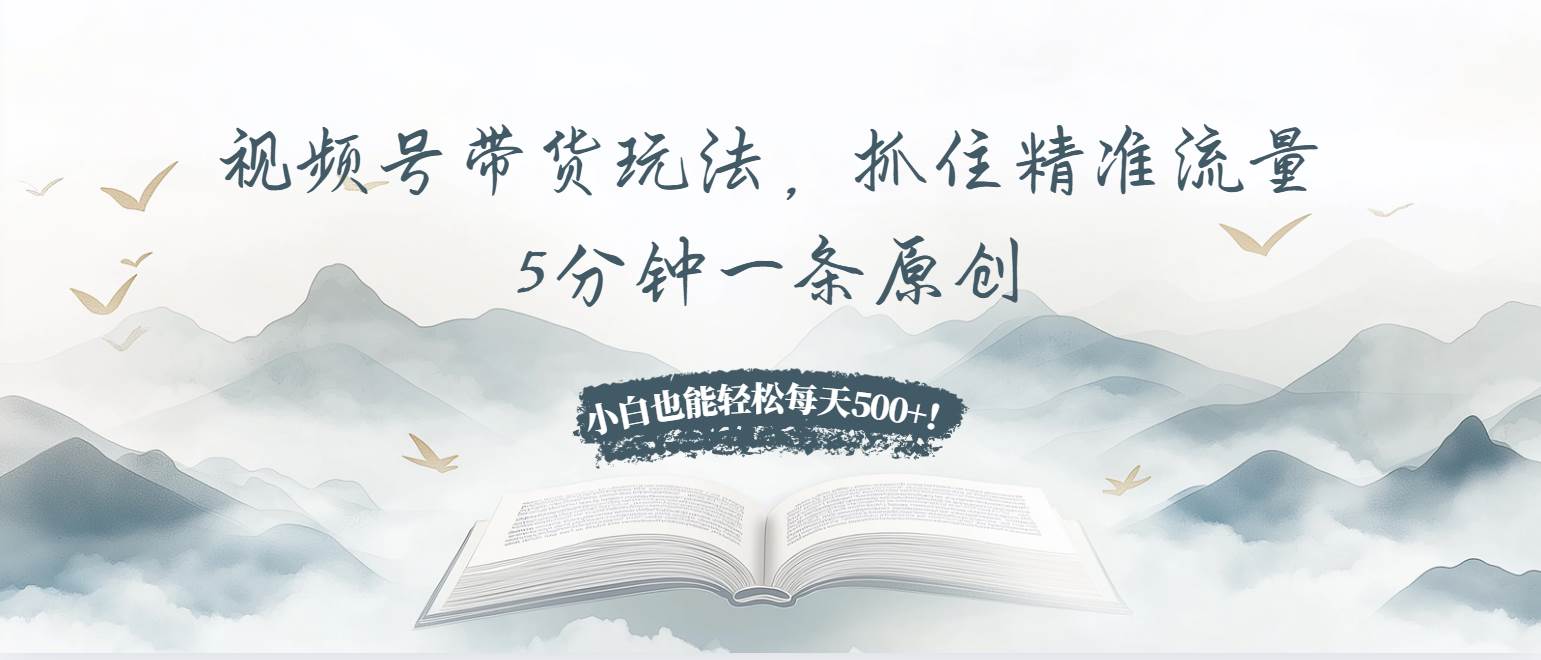 （13492期）视频号带货玩法，抓住精准流量，5分钟一条原创，小白也能轻松每天500+！-AI学习资源网