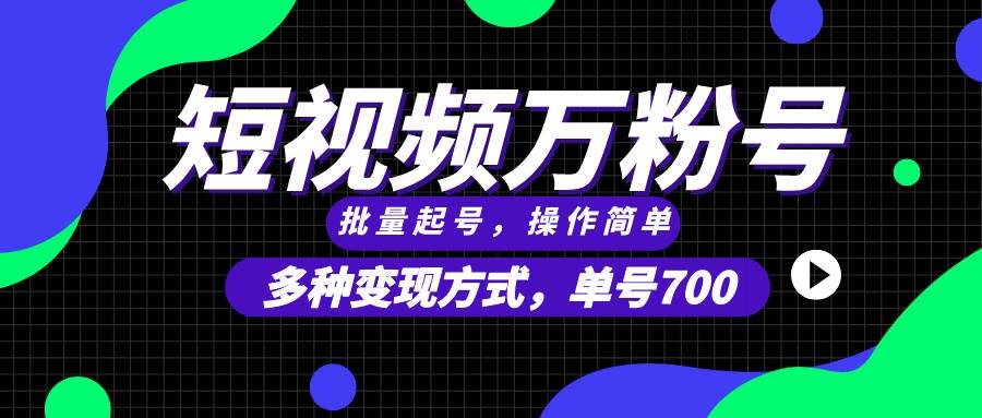 （13497期）短视频快速涨粉，批量起号，单号700，多种变现途径，可无限扩大来做。-AI学习资源网