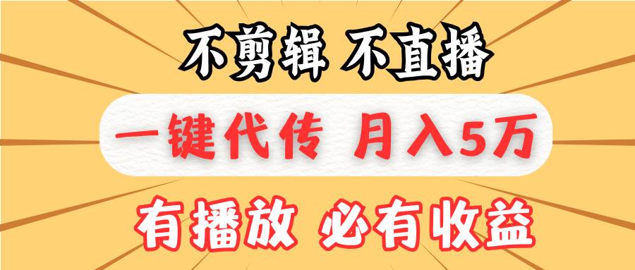 （13555期）不剪辑不直播，一键代发，月入5万懒人必备，我出视频你来发-AI学习资源网