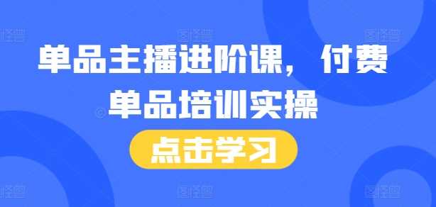 单品主播进阶课，付费单品培训实操，46节完整+话术本-AI学习资源网