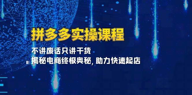 （13577期）拼多多实操课程：不讲废话只讲干货, 揭秘电商终极奥秘,助力快速起店-AI学习资源网