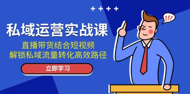 （13587期）私域运营实战课：直播带货结合短视频，解锁私域流量转化高效路径-AI学习资源网