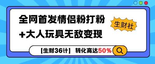 【生财36计】全网首发情侣粉打粉+大人玩具无敌变现-AI学习资源网