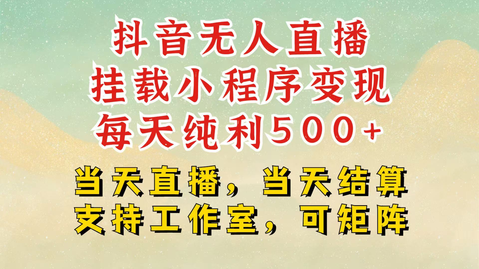 抖音无人挂机项目，轻松日入500+,挂载小程序玩法，不违规不封号，有号的一定挂起来-AI学习资源网