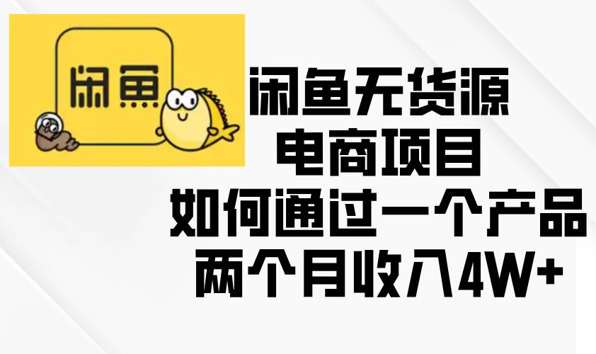 （13658期）闲鱼无货源电商项目，如何通过一个产品两个月收入4W+-AI学习资源网