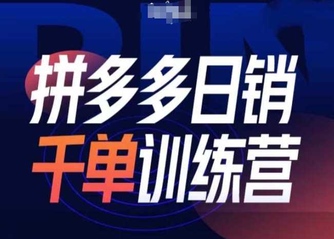 拼多多日销千单训练营第31期-微付费带免费流玩法-AI学习资源网