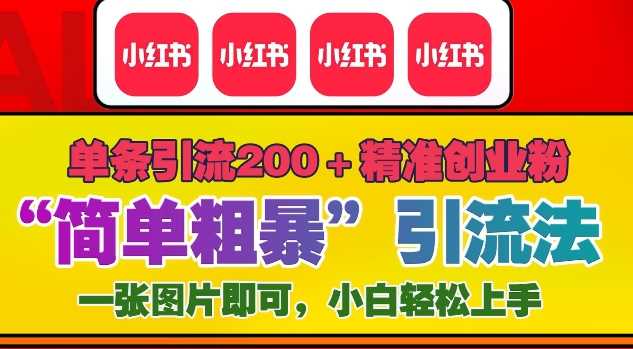 12月底小红书”简单粗暴“引流法，单条引流200+精准创业粉-AI学习资源网