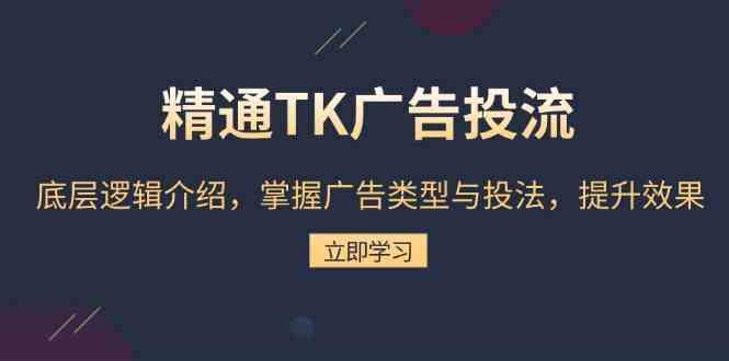 精通TK广告投流：底层逻辑介绍，掌握广告类型与投法，提升效果-AI学习资源网