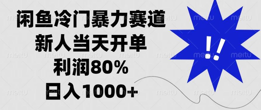 （13660期）闲鱼冷门暴力赛道，新人当天开单，利润80%，日入1000+-AI学习资源网