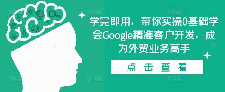 学完即用，带你实操0基础学会Google精准客户开发，成为外贸业务高手-AI学习资源网