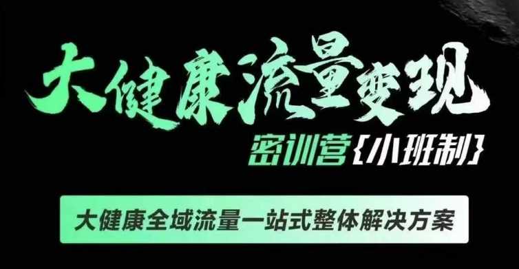 千万级大健康变现课线下课，大健康全域流量一站式整体解决方案-AI学习资源网