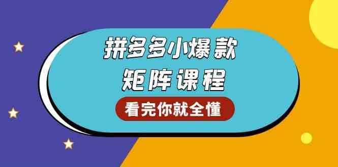 拼多多爆款矩阵课程：教你测出店铺爆款，优化销量，提升GMV，打造爆款群-AI学习资源网