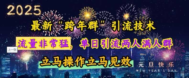 最新“跨年群”引流，流量非常猛，单日引流两人满人群，立马操作立马见效【揭秘】-AI学习资源网