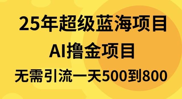 （13746期）25年超级蓝海项目一天800+，半搬砖项目，不需要引流-AI学习资源网