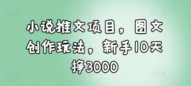 小说推文项目，图文创作玩法，新手10天挣3000-AI学习资源网