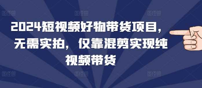 2024短视频好物带货项目，无需实拍，仅靠混剪实现纯视频带货-AI学习资源网