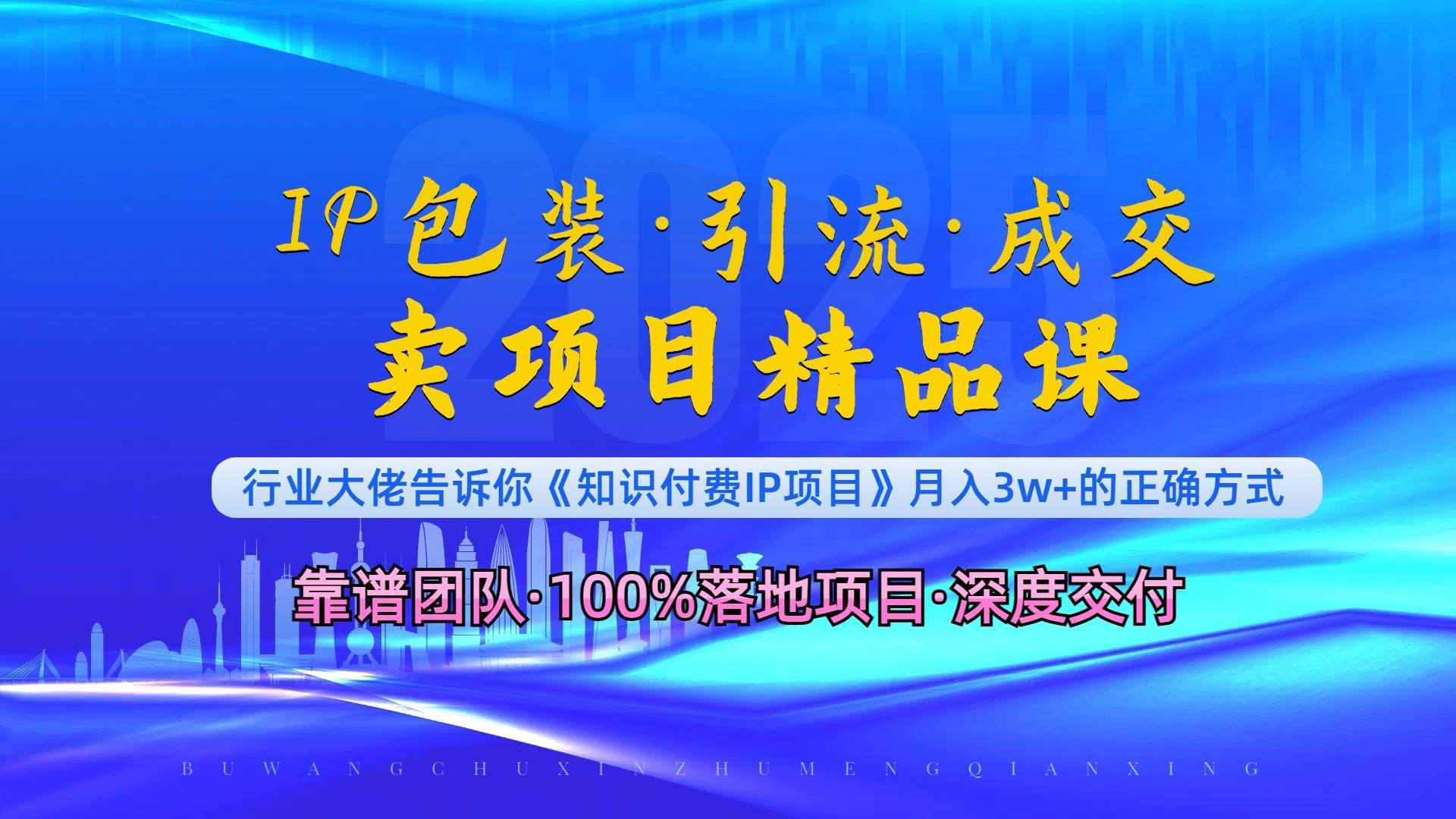 （13780期）《IP包装·暴力引流·闪电成交卖项目精品课》如何在众多导师中脱颖而出？-AI学习资源网