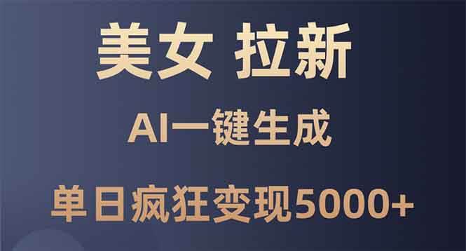 （13866期）美女暴力拉新，通过AI一键生成，单日疯狂变现5000+，纯小白一学就会！-AI学习资源网