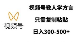 视频号教人学方言,只需复制粘贴,日入多张-AI学习资源网